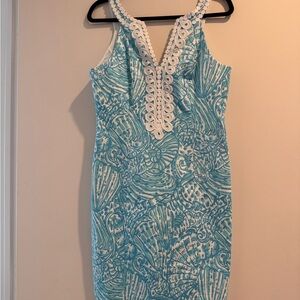 Lilly Pulitzer Sea Blue and White Dress NWT